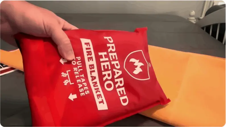 prepared hero fire blanket